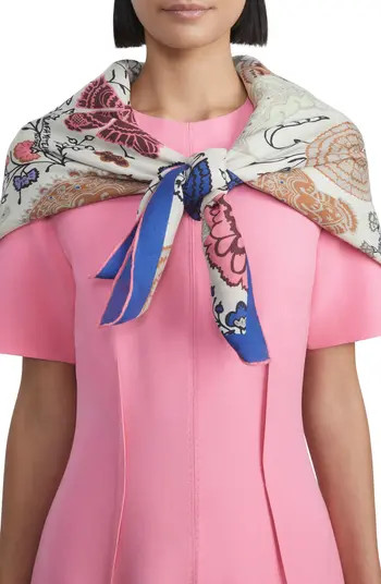 Lafayette 148 New York Bohemia Bloom Tapestry Print Reversible Cashmere & Silk Scarf | Nordstrom | Nordstrom