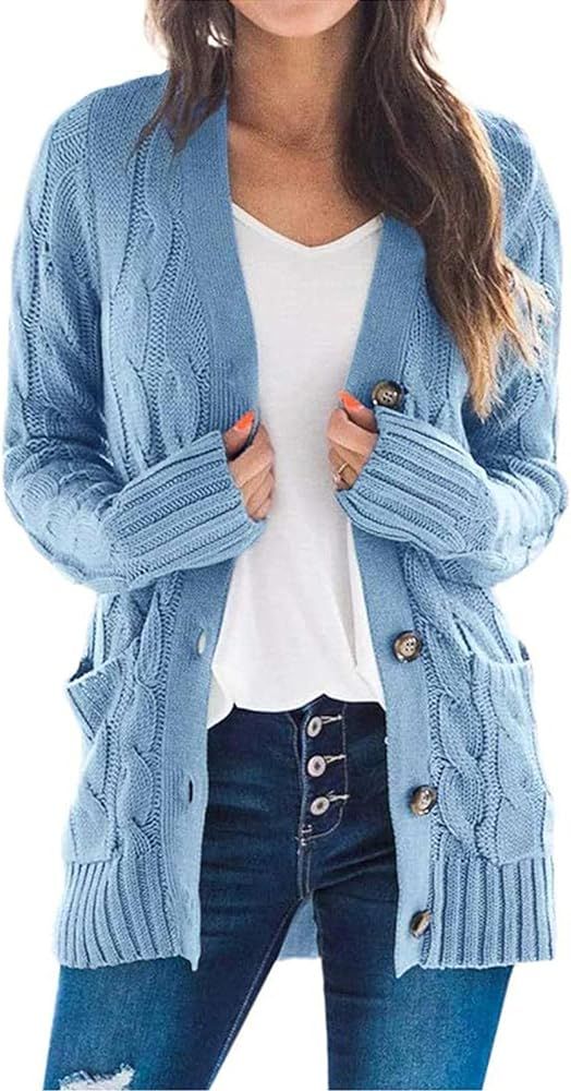 Women's Oversized Sweater Fall Boho Patchwork Cardigan Long Sleeve Open Front Knit Sweaters Coat ... | Amazon (US)