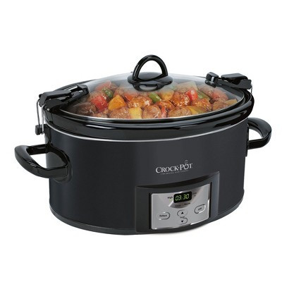 Crock-Pot 7 Quart Cook n' Carry Programmable Countdown Ovenproof Slow Cooker with Removable Stoneware, Easy Locking Gasket Lid & Carrying Handles | Target