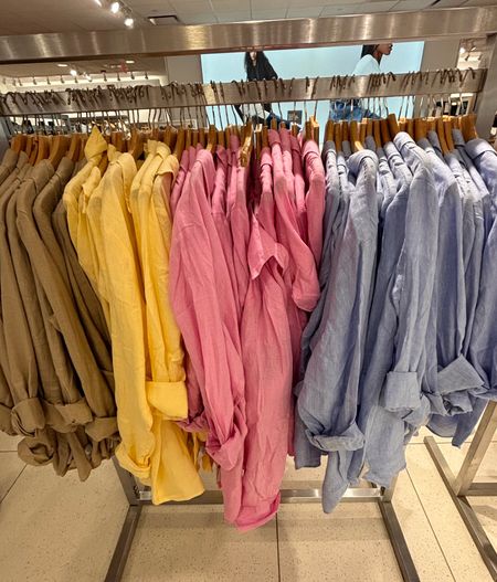Boyfriend fit linen shirt 50% off sale pink yellow blue tan shirt #linen #sale #shirt 

#LTKSeasonal #LTKfindsunder100 #LTKsalealert