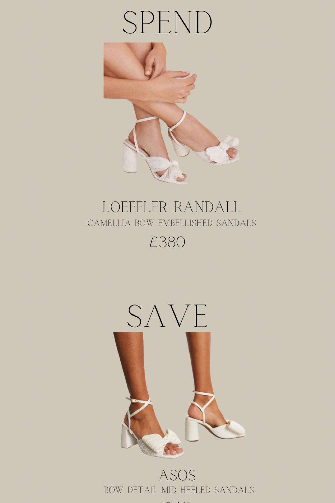 Spend or save 
Loefer Randall heels or ASOS 

#LTKwedding