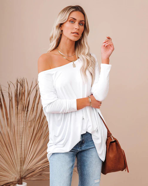 Wear It Well Long Sleeve Bamboo Knit Top - White - SALE | VICI