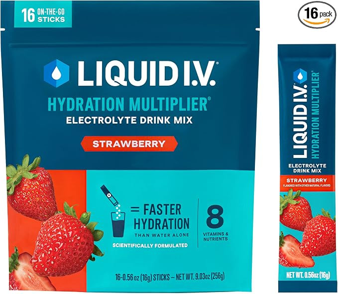 Liquid I.V.® Hydration Multiplier - Strawberry | Electrolyte Powder Drink Mix | 1 Pack (16 Servi... | Amazon (US)