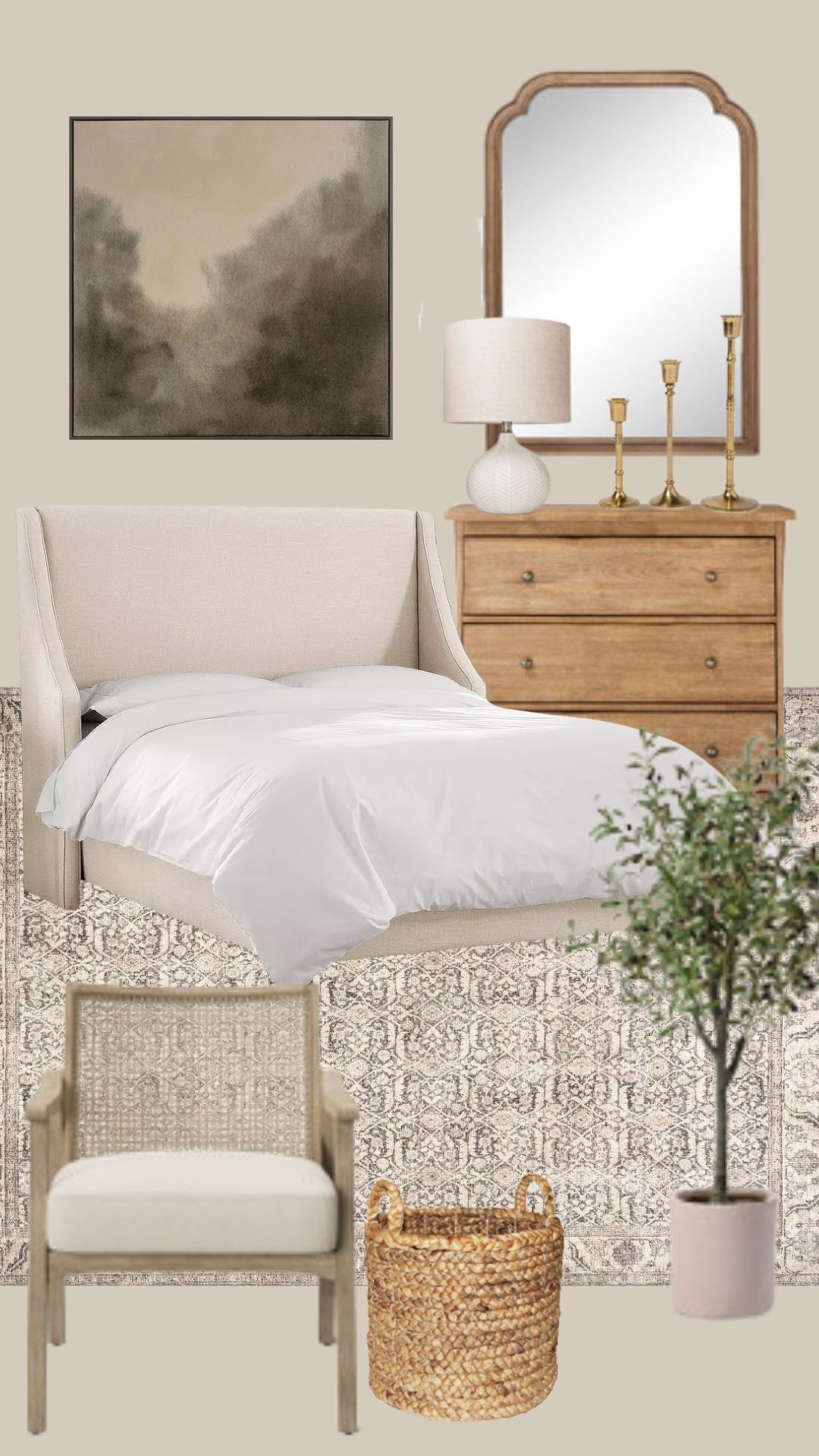 ✨ A serene neutral bedroom with layered textures, soft wood tones, and timeless accents. From the cozy upholstered bed to the vintage-style rug and woven details, this space blends modern traditional design with effortless comfort. ✨

#LTKStyleTip #LTKHome #LTKFamily