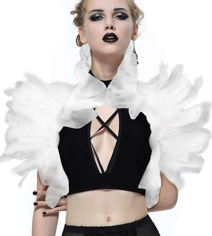 Gothic Mesh Feather Shrug Cape Shawl Halloween Costume for Adult | Amazon (US)