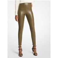MK Stretch Faux Leather Leggings - Olive - Michael Kors | Michael Kors (UK)