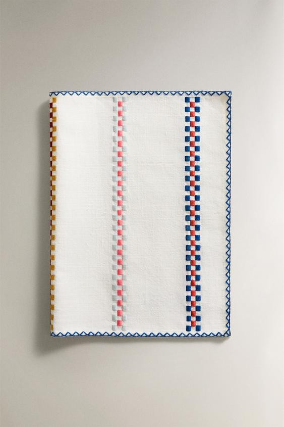 COTTON PLACEMAT WITH MULTICOLORED BORDERS | Zara US
