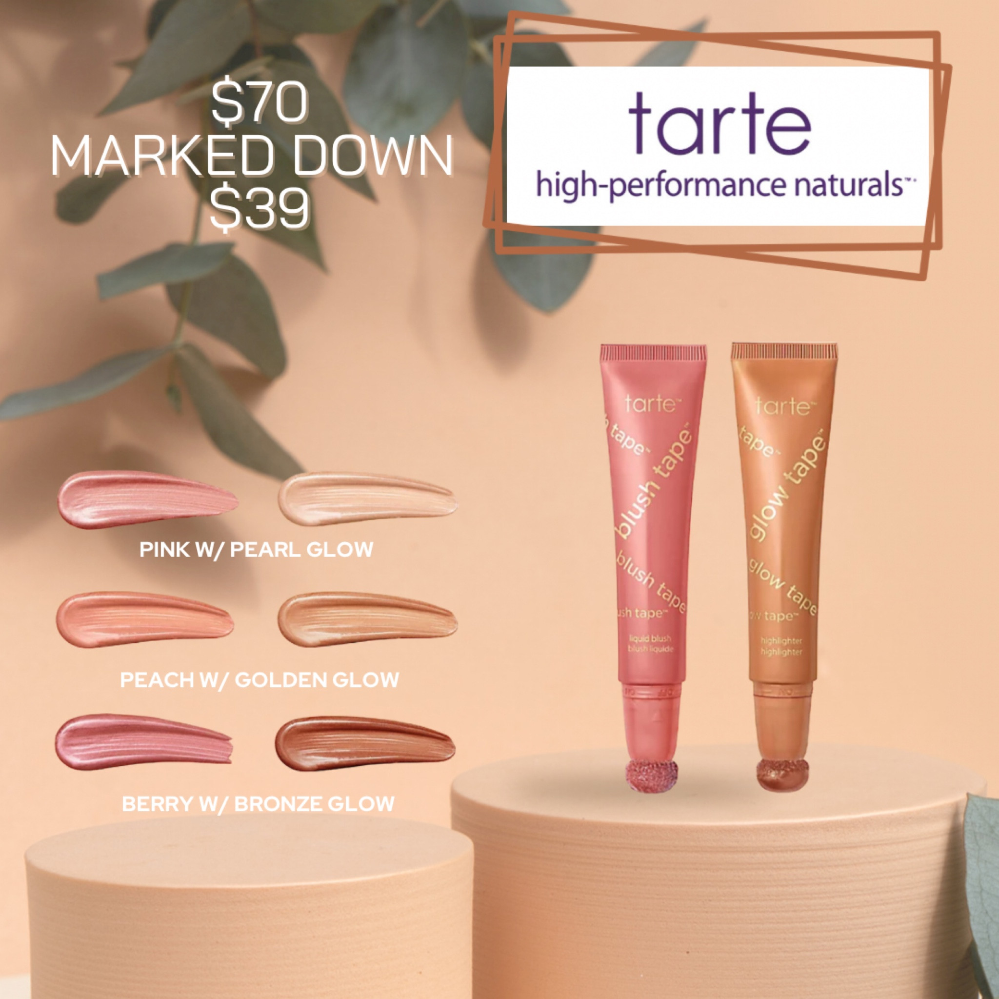 tarte Shape Tape glow and Blush Duo

Price: $39.00 (Reg. $70)
Exclusive with QVC until 3/18

Hello, cheekbones! Blush Tape liquid blush is like an instant cheek lift in a tube. The super-blendable, skin-conditioning blush and glow formula delivers the perfect pop of youthful color to give your skin life. Shea butter and mineral pigments give the blush a silky-soft look while appearing great on your skin, and the diamond powder and porcelain flower leave the perfect soft-focused glow. 

Shades: Berry, Peach, and Pink
tarte Glow Tape highlighter instantly improves the appearance of your eyes. It's a skin-conditioning liquid highlighter for a next-level glow without the glitter. Porcelain flower diamond complex brightens and restores luminosity to the skin. Light-reflecting mineral pigments blur for a soft-focus finish.

Side note: everyone loves this combo! It’s basically a Charlotte Tilbury dupe, so it’s significantly cheaper and it’s freaking AMAZINGGGG 🙌🏻  

Plus get an additional $10 off with code SURPRISE at check out! 

#LTKFind #LTKbeauty #LTKsalealert