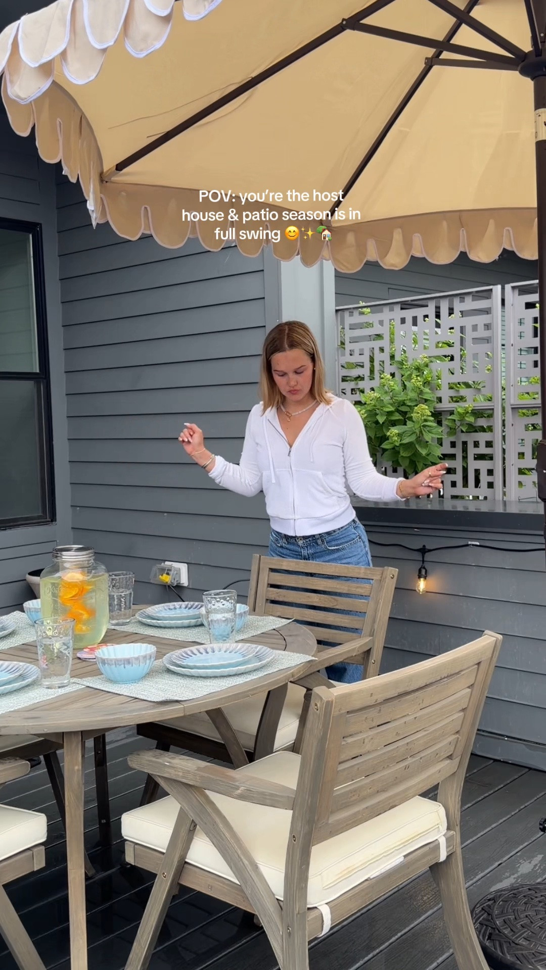 Summer hosting is in full swing & I’m living for my patio set up 😌✨🏡 @Wayfair #wishyouwerehere #outdoor #Wayfair #ad #WayfairPartner