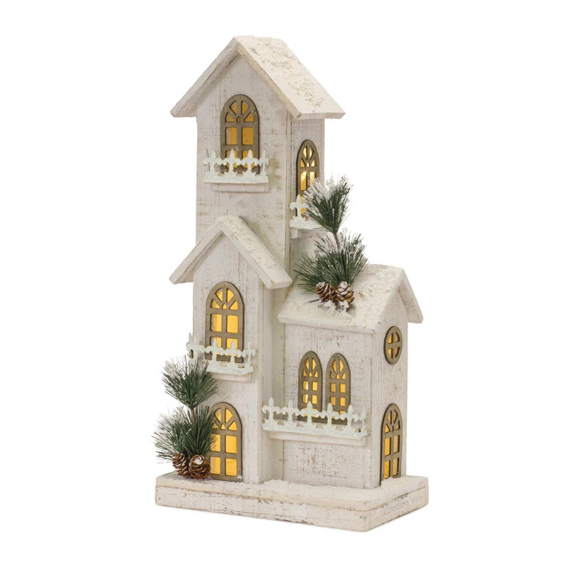 LED Lighted Winter House Display 21"H | Wayfair North America