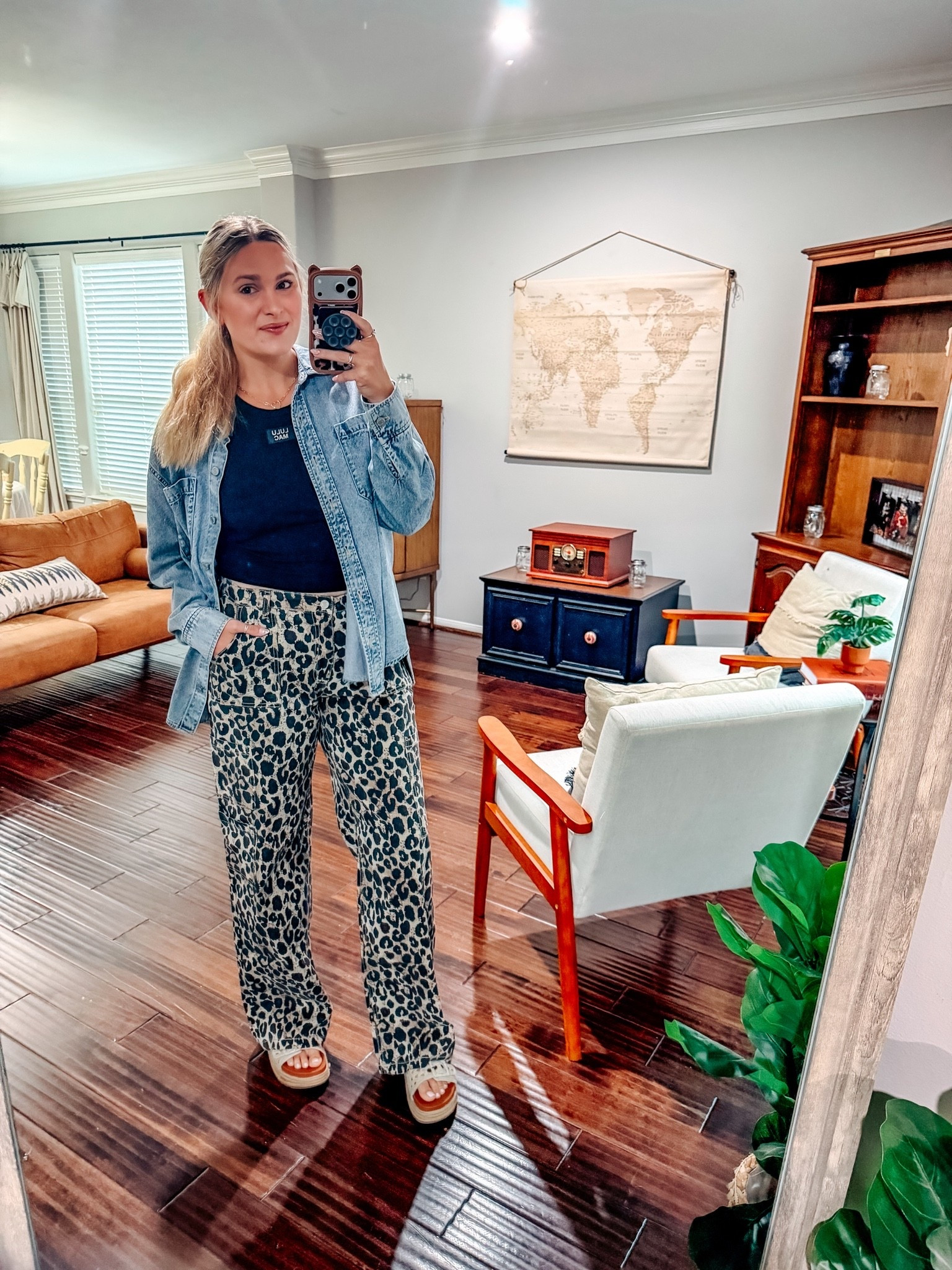 My toxic trait is thinking leopard print is a neutral… and honestly, I stand by it. 😂🐆

These Walmart pants had no business being this cute, and now I’m convinced I need to plan my entire personality around them. Added a denim layer and called it fashion. 🤎✨

#LTKootd #LTKgrwm #LTKMidsize