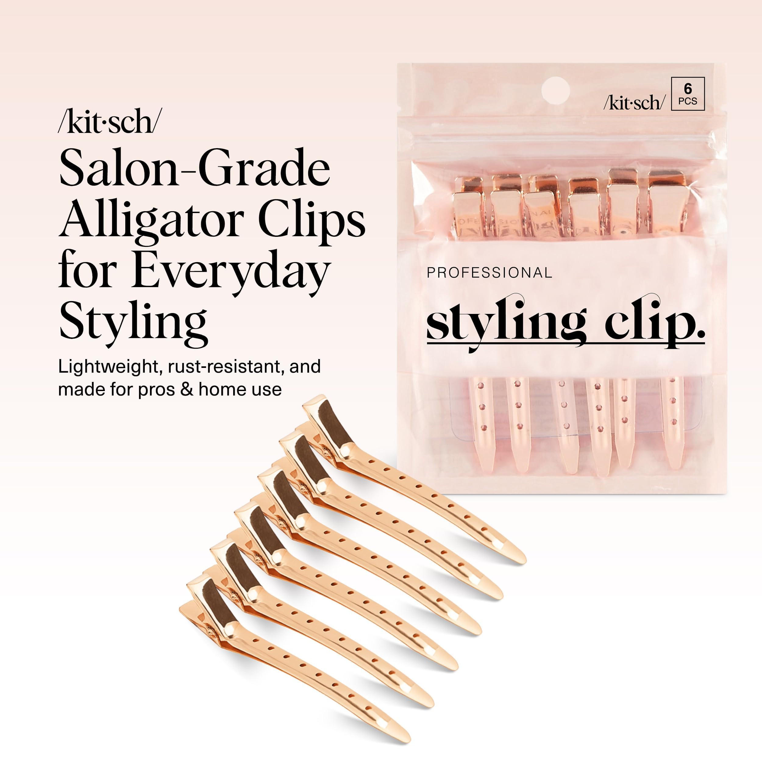 Kitsch Professional Alligator Clips for Hair Styling – 3.5" Aluminum Hair Sectioning Clips for ... | Amazon (US)