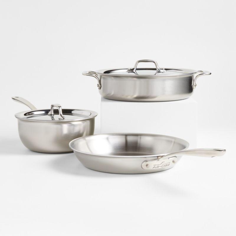 All-Clad d3 Curated 5-Piece Cookware Set + Reviews | Crate & Barrel | Crate & Barrel