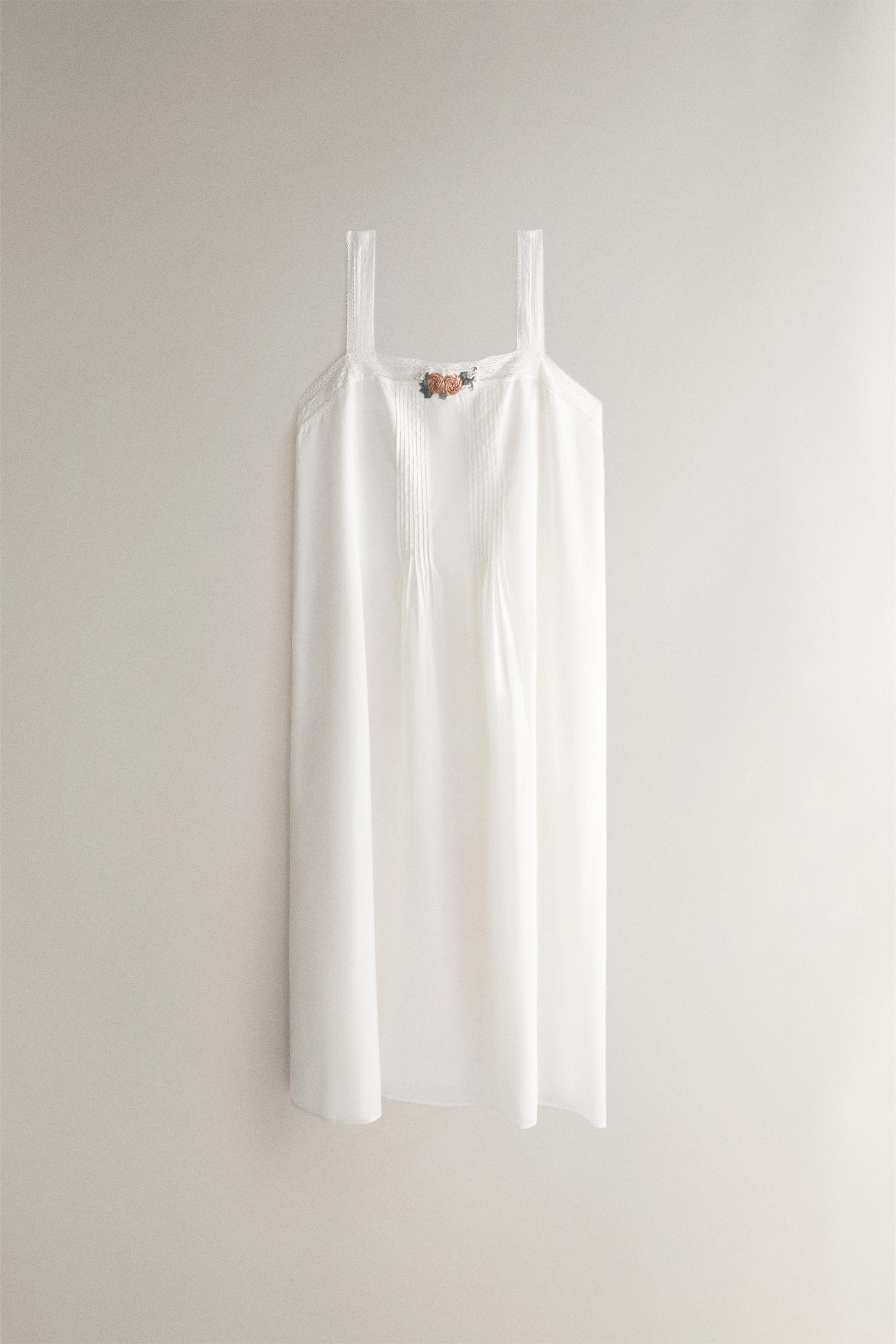 FLORAL PINTUCK COTTON NIGHTDRESS | Zara UK