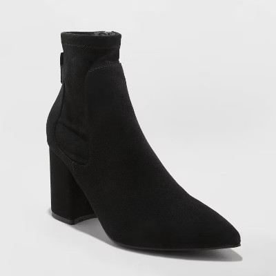 Women's Cornelia Microsuede Pointed Sock Bootie - A New Day™ | Target
