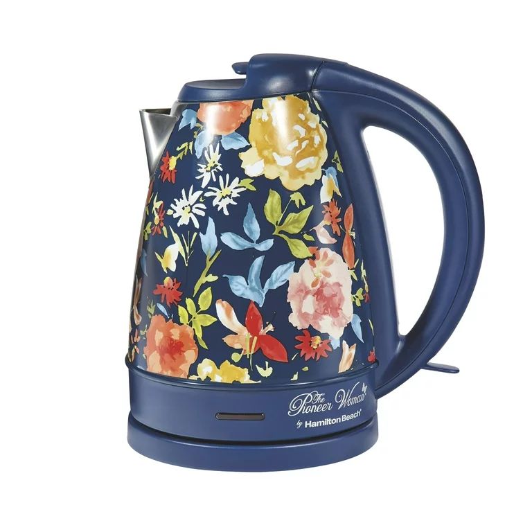 The Pioneer Woman Fiona Floral Blue, Electric Kettle, 1.7-Liter, Model 40971 | Walmart (US)