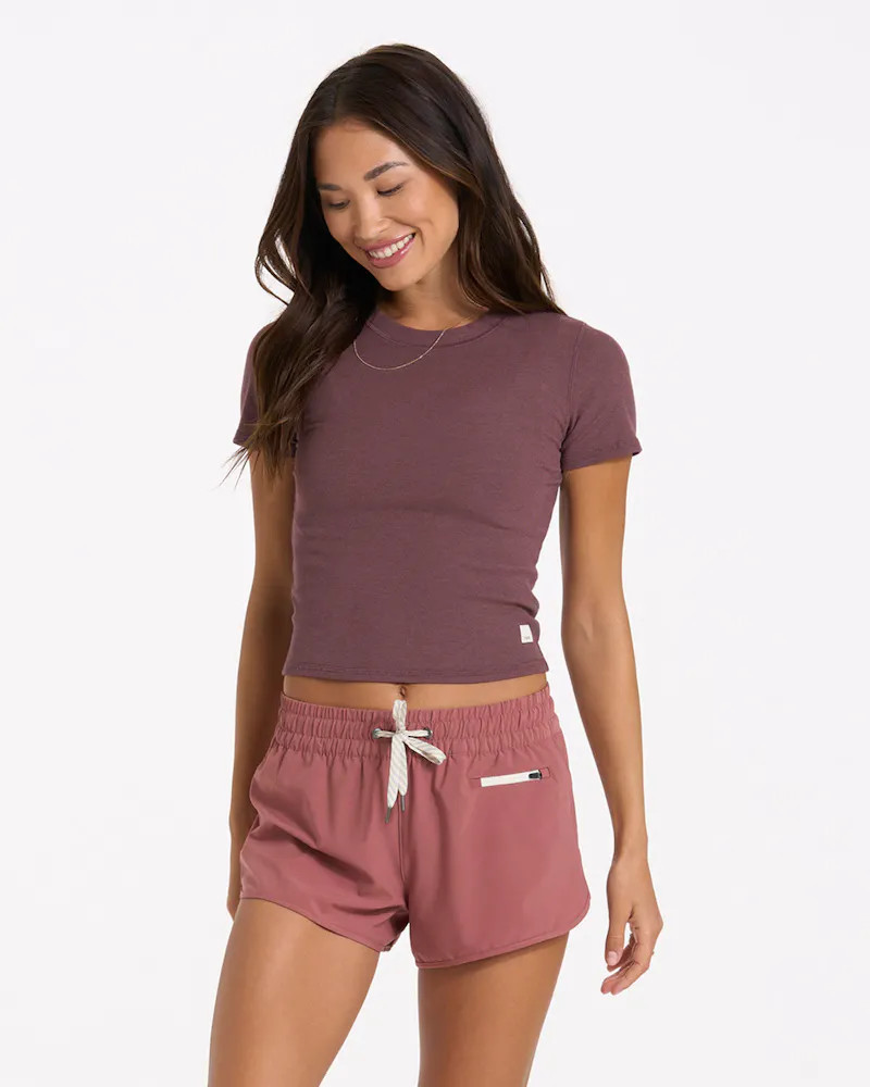 Mudra Fitted Tee | Chestnut Heather | Vuori Clothing