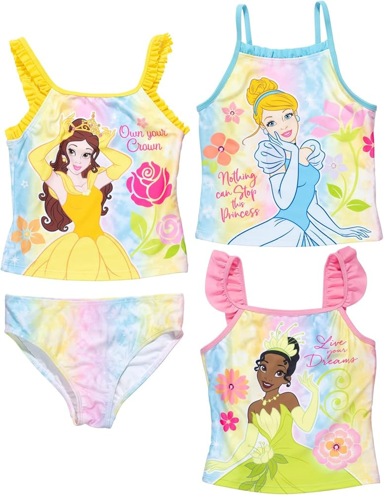 Disney Princess Aurora Belle Snow White 4 Piece Swim Set | Amazon (US)