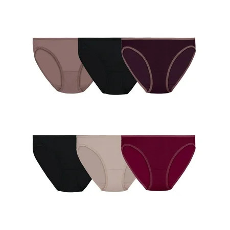 Fruit of the Loom Women's Microfiber Ribbed Underwear, 6-Pack | Walmart (US)