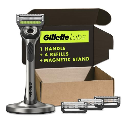 GilletteLabs with Exfoliating Bar by Gillette Razor for Men - 1 Handle, 4 Razor Blade Refills, Holiday Gifts for Men, Includes Premium Magnetic Stand | Amazon (US)