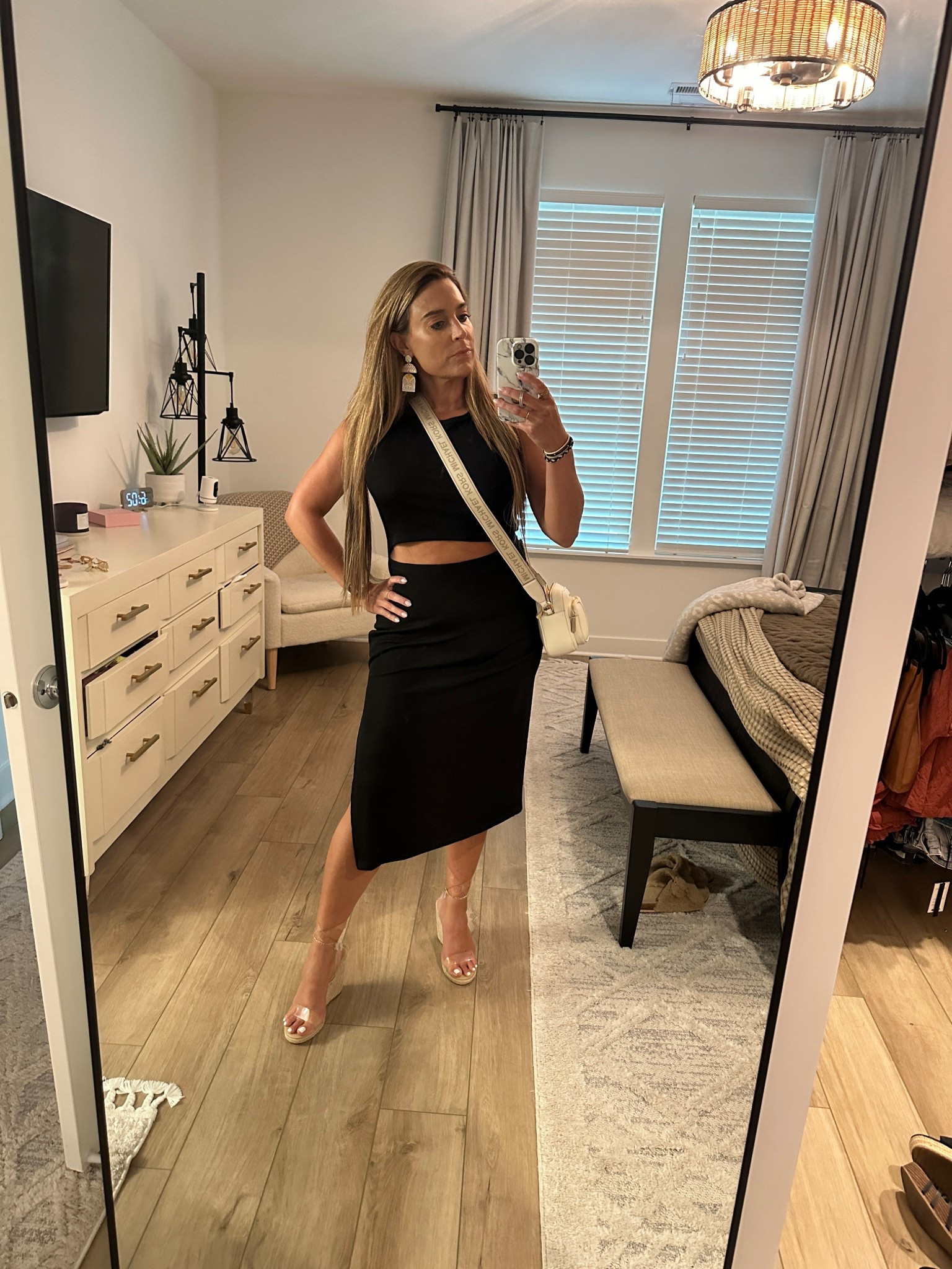 Fun date night outfit! 🖤 I’ve had this dress for 3 years 😱 and hadn’t worn it yet—what is wrong with me? I kept feeling like it was a vacation piece but I think with the lighter accessories, I convinced myself I could wear it to dinner locally and I loved it! 

#LTKShoeCrush #LTKMidsize #LTKFindsUnder50