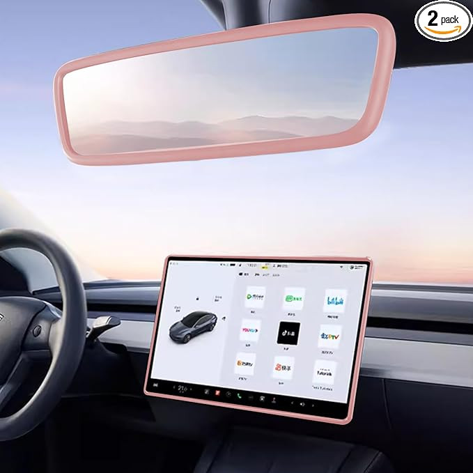 2PCS Protector Trim Frame Compatible with Tesla Model 3 Model Y (2019-2024) Screen Edge Frame Rea... | Amazon (US)