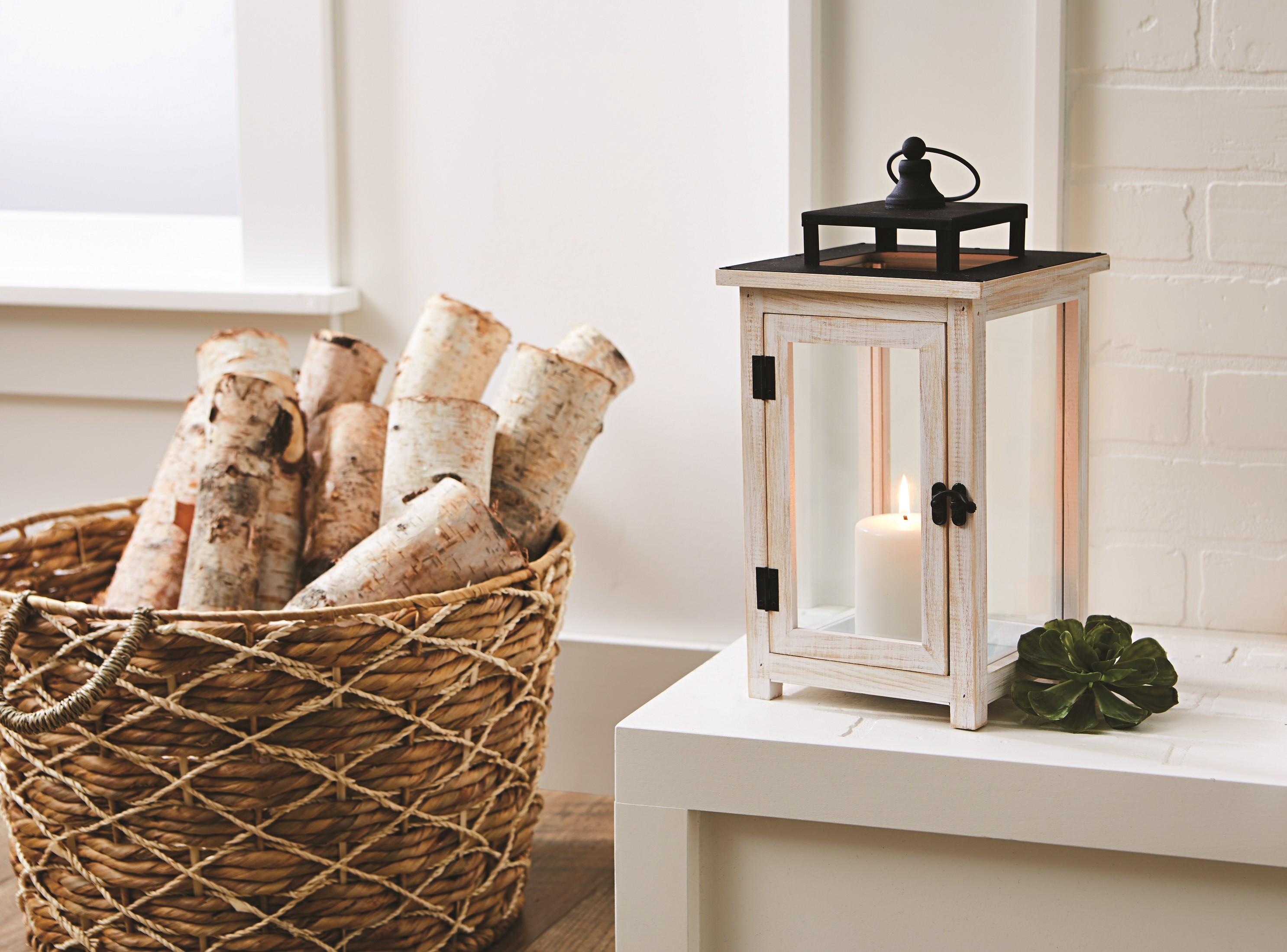 Better Homes & Gardens, Wood and Metal Lantern White | Walmart (US)