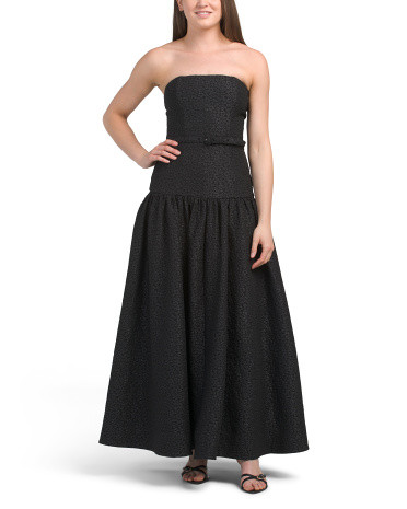 Arete Strapless Belted Drop Waist Midi Dress | TJ Maxx