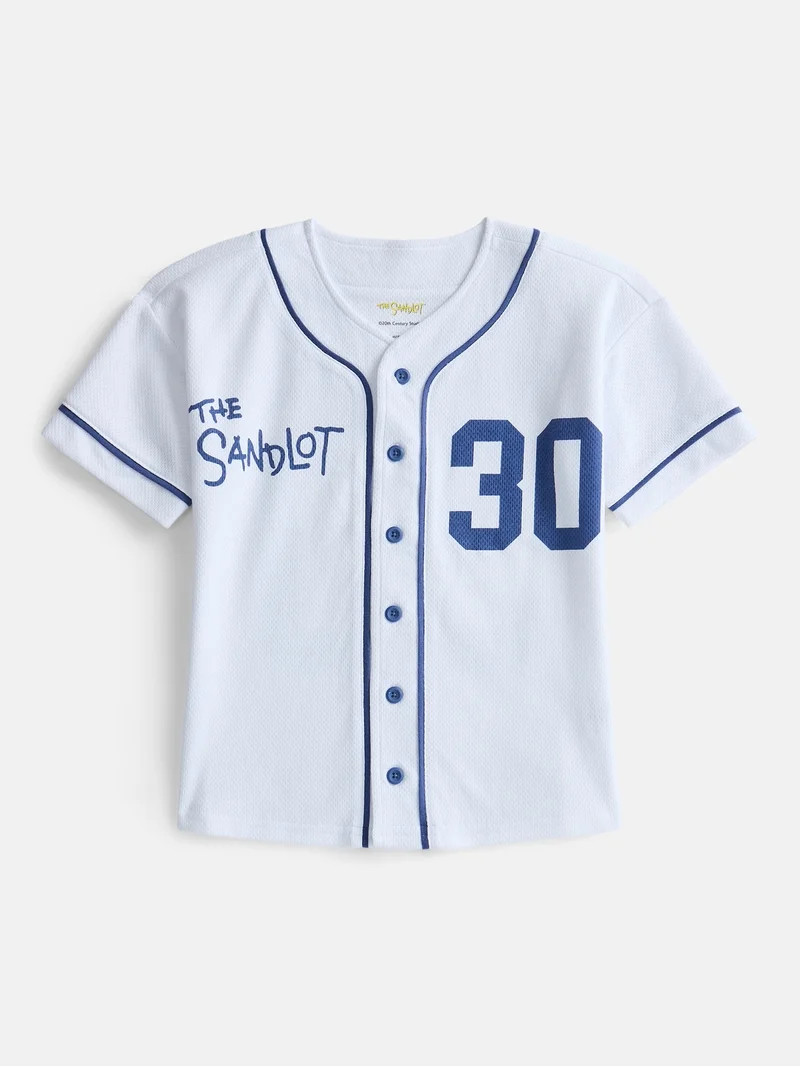 Sandlot Boys Short Sleeve Button Up Graphic Baseball Jersey, Sizes 4-18 | Walmart (US)