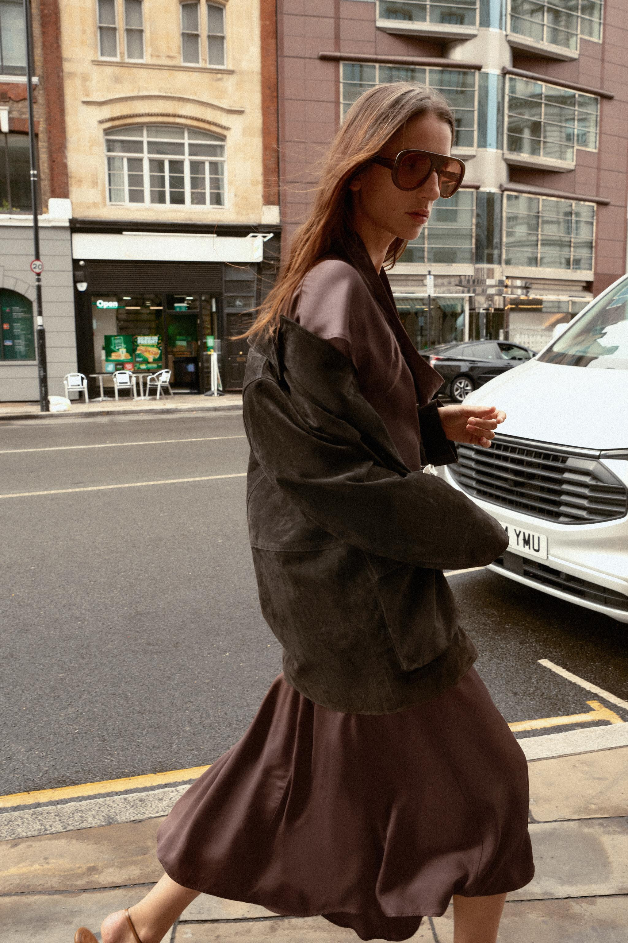 BELTED DRAPED NECK MIDI DRESS | Zara US