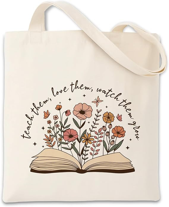 Teacher Appreciation Gifts, Teacher Appreciation Canvas Tote Bag, Aesthetic Travel Beach Bag for ... | Amazon (US)