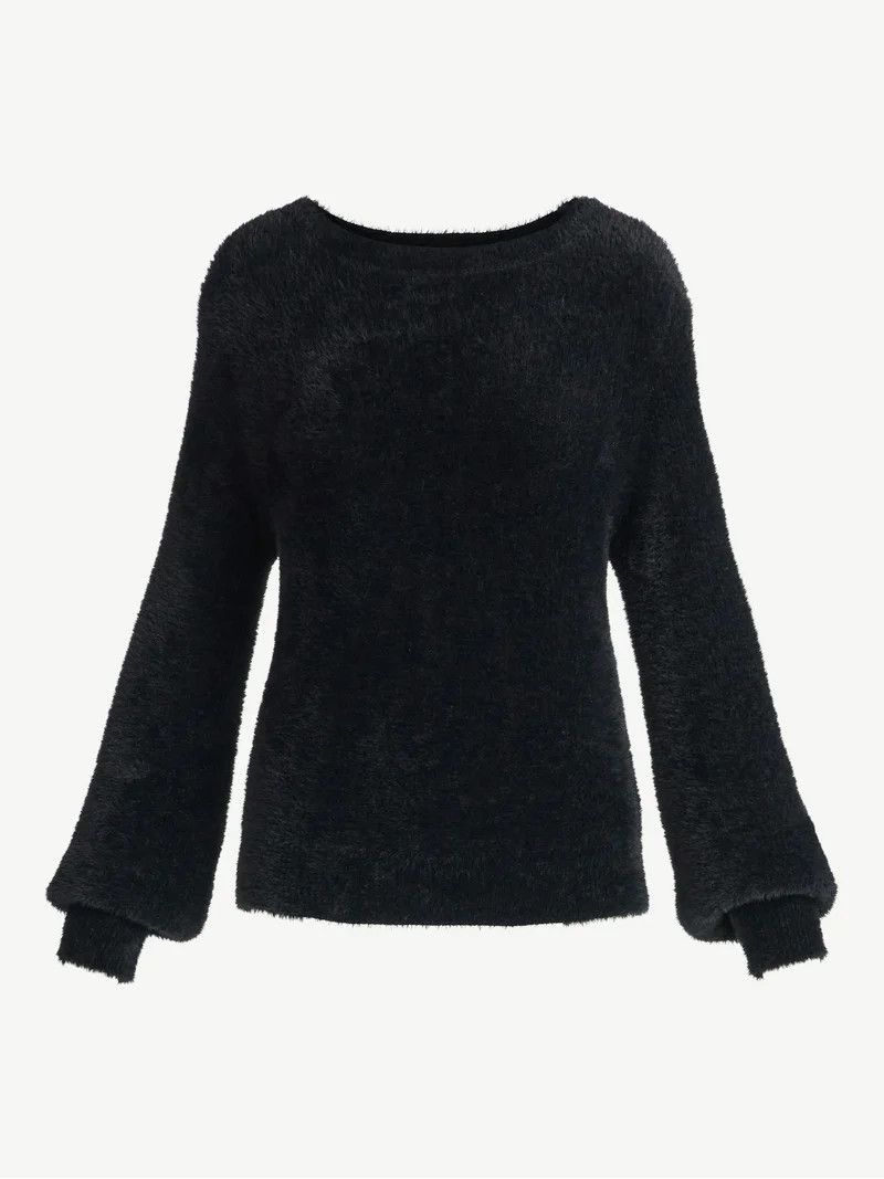 Sofia by Sofia Vergara Women's and Women's Plus Size Off Shoulder Sweater, Mid Weight, Size XS-4X | Walmart (US)