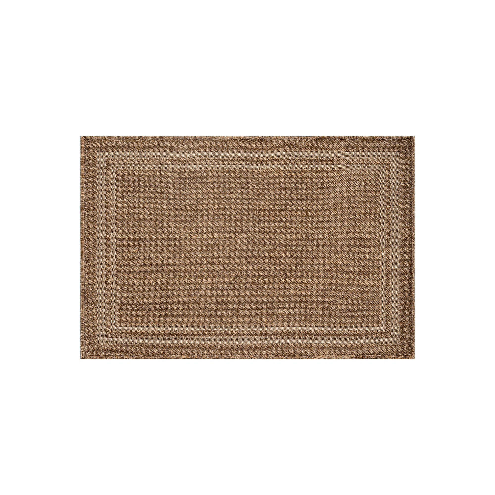 Border Natural/Jute Easy-Care Indoor/Outdoor Flat Woven Area Rug | Wayfair North America