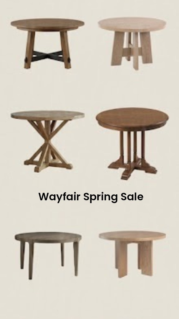 Dining Refresh Alert: Round Tables on Sale! 🌿🪑

Is your dining room begging for a spring refresh? 🌸 I’ve rounded up my absolute favorite round dining tables from the Wayfair Spring Sale just for you. Whether you're a fan of the modern pedestal, a rustic cross-brace, or a traditional carved foot, there is something here to fit that calm, moody aesthetic. 🕯️🖤

🍒Follow for more Deals in Design that are worth taking a look at! 

These tables are the perfect combination of classic style and incredible value—all perfectly spaced out on my new inspo board. It’s time to give your family a new place to gather!

Shop my full curated list at the link in my bio and tell me which table is your favorite! 👇

#WayfairSpringSale #DiningRefresh #RoundDiningTable #ModernTraditional #MoodyHome #HomeDecorIdeas #SaleAlert #StudioMcGeeStyle #InteriorDesignOnABudget

#LTKHome #LTKSaleAlert #LTKSpringSale