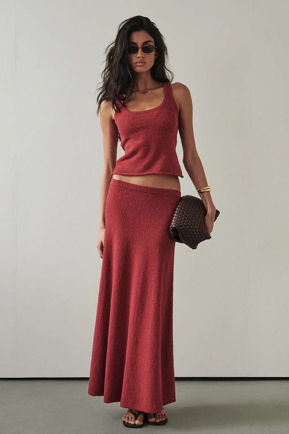 HARRIET BURNT RED KNIT TANK | DISSH