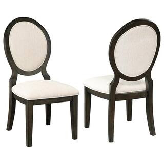 Coaster Home Furnishings Twyla Cream and Dark Cocoa Side Chairs with Oval Back (Set of 2) 115102 ... | The Home Depot
