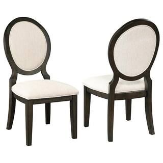 Coaster Home Furnishings Twyla Cream and Dark Cocoa Side Chairs with Oval Back (Set of 2) 115102 ... | The Home Depot