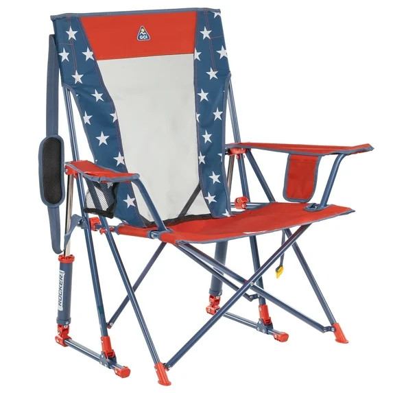 GCI Outdoor Comfort Pro Rocker Foldable Rocking Camp Chair with Mesh Backrest, Americana | Walmart (US)