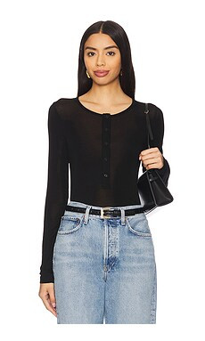 AGOLDE Faustine Henley in Black from Revolve.com | Revolve Clothing (Global)