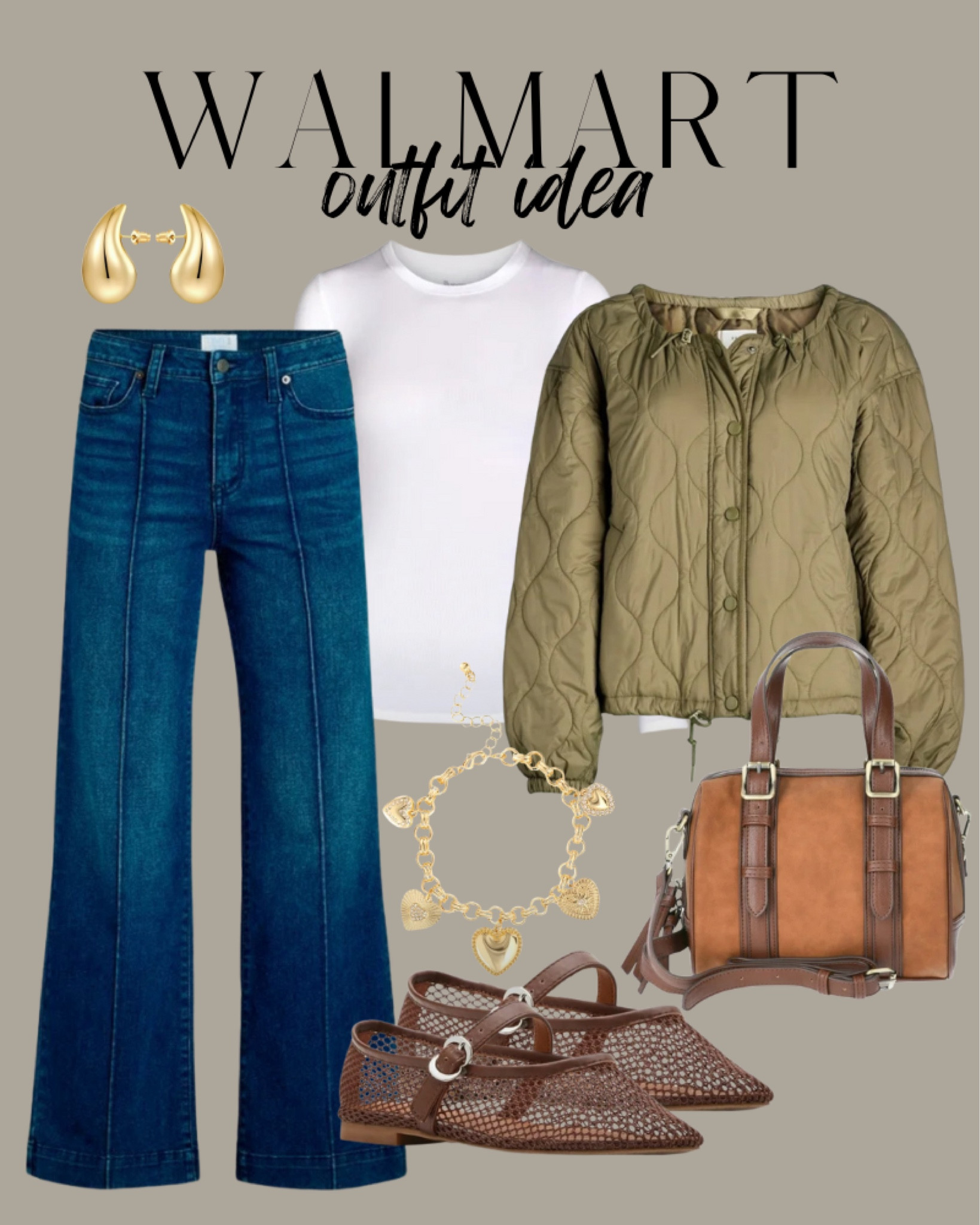 Walmart new arrivals, fall outfit, trouser jeans, wide leg, quilted fall jacket, mesh ballet flats

#LTKSeasonal #LTKOver40 #LTKStyleTip