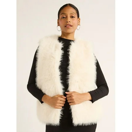 Scoop Women s Faux Fur Vest Sizes XS-XXL | Walmart (US)