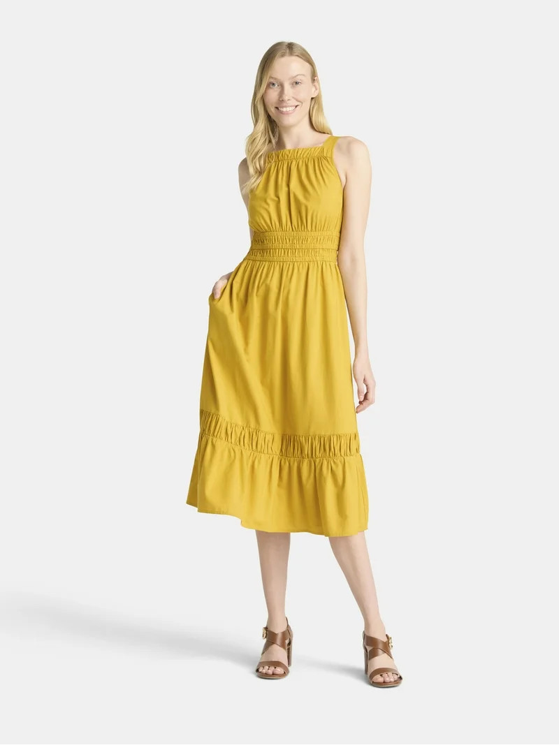 Time and Tru Women's Sleeveless Midi Dress, Size XS XXXL | Walmart (US)
