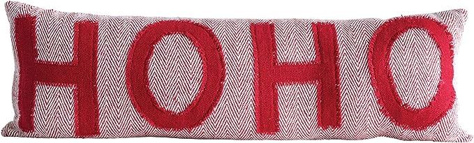 Creative Co-Op Ho Cotton Woven Pillows, Red | Amazon (US)