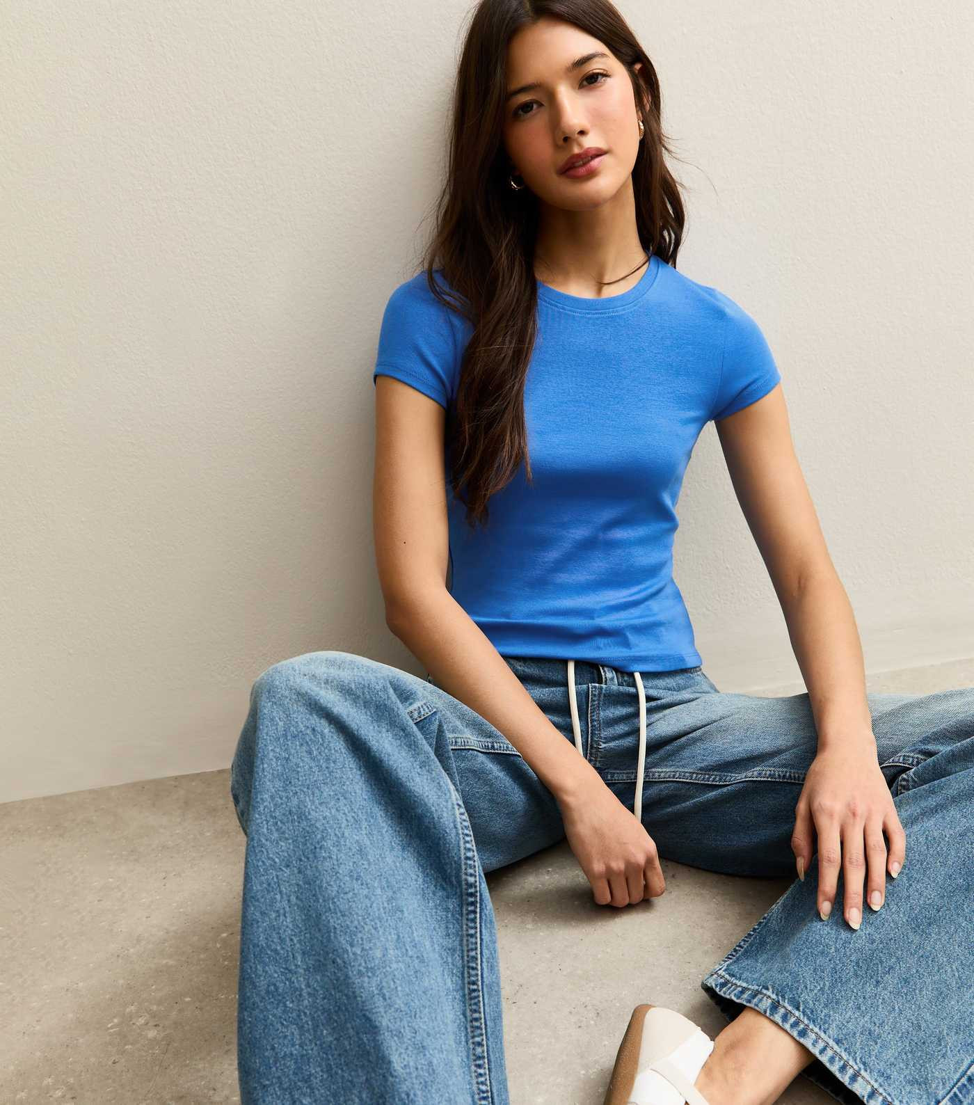 Mid Blue Short Sleeve Baby Tee | New Look | New Look (UK)
