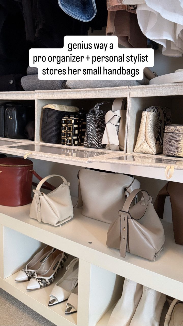 i hate having a ton of stuff in general (and not just because i live in a 335 sqft studio apt) but i love handbags, especially my mini ones.

i'm using these linen drop-front  storage boxes that are actually for sweaters! they're extra deep so there's room in the back for other small accessories or delicates. the soft linen box is easy to clean (i vacuum it) and soft to use as an added shelf for folded sweaters. 

the front closes well enough that dust doesn't get through unlike acrylic boxes made especially for bags. 

#LTKHome