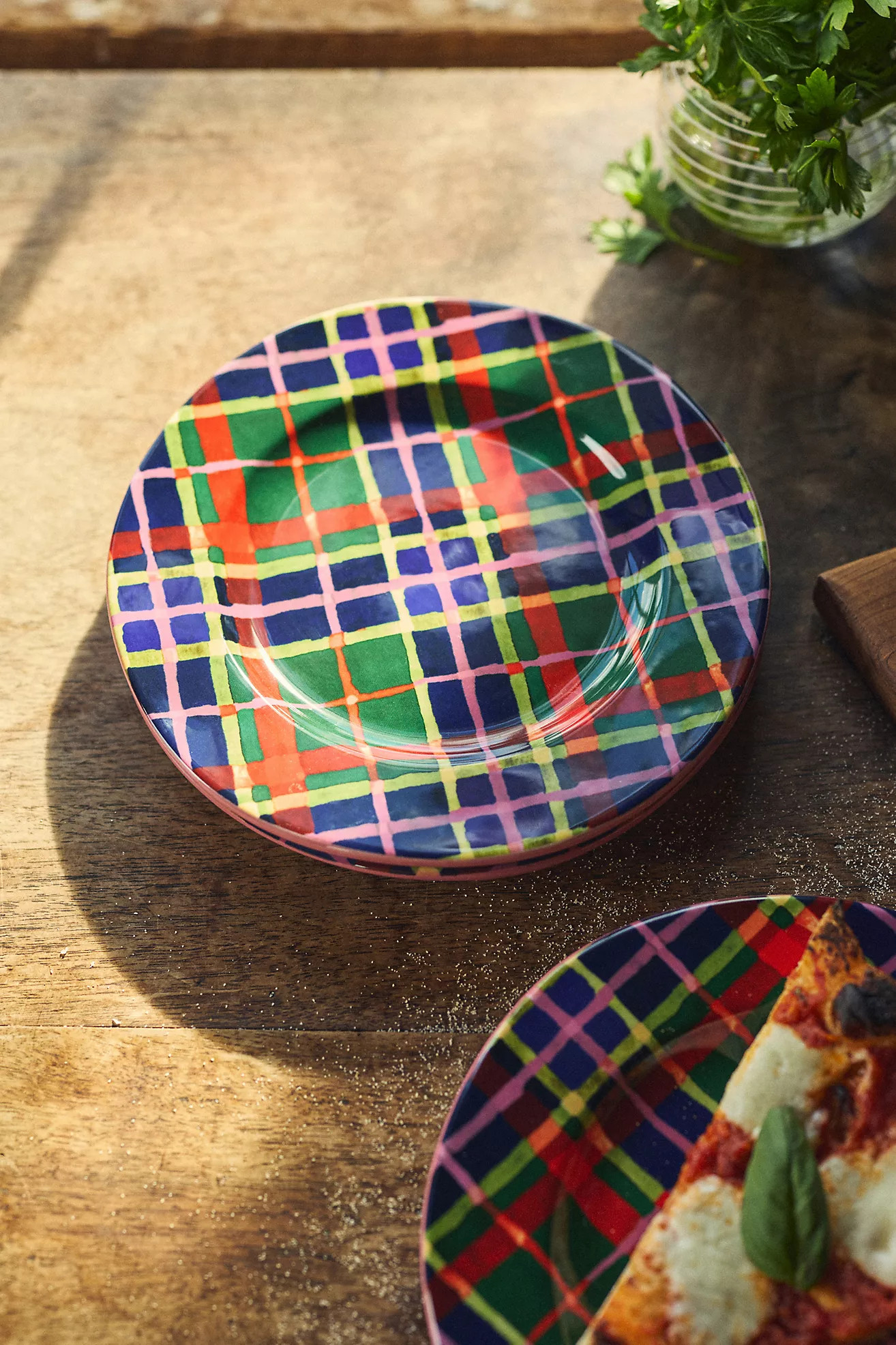 Tartan Stoneware Dessert Plate | Anthropologie (US)