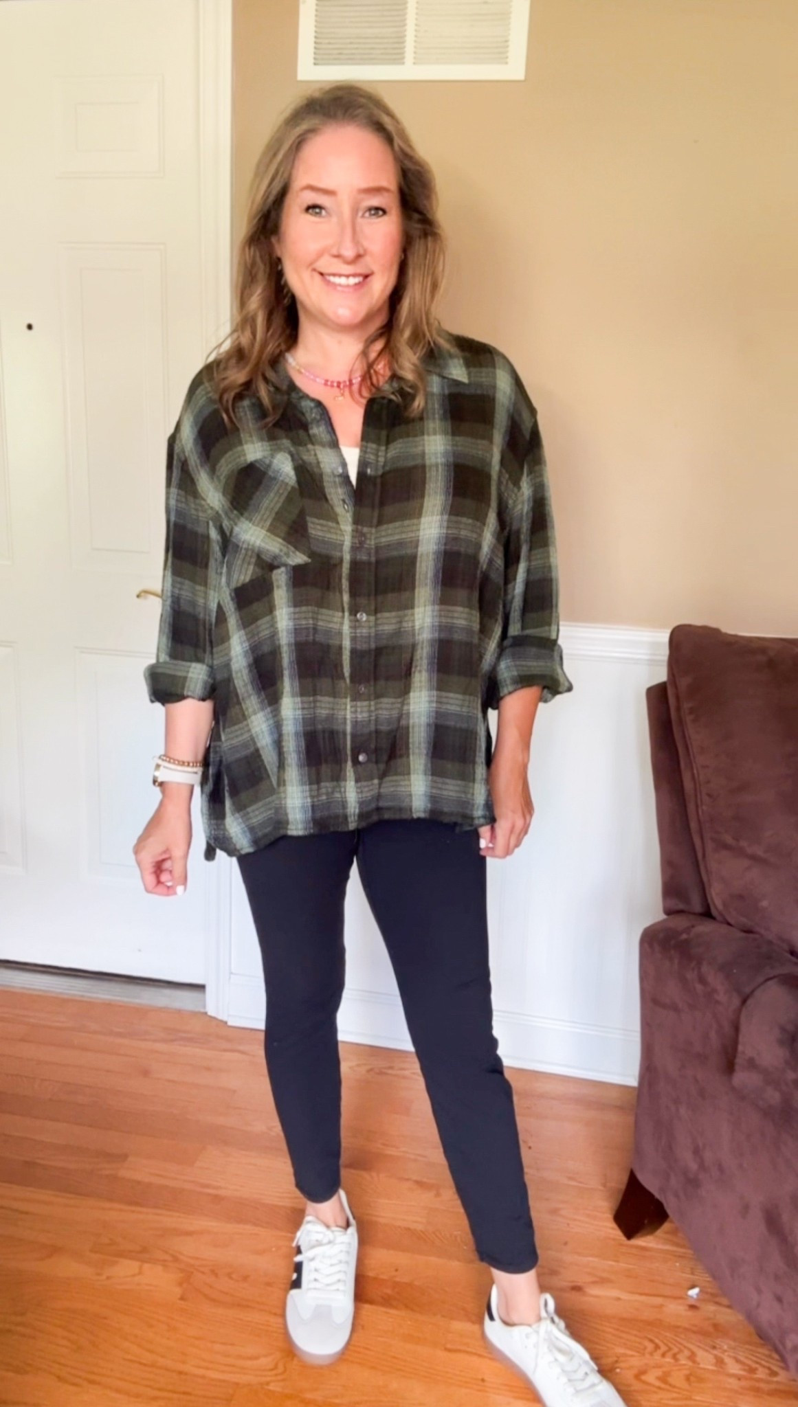 Loving this lightweight plaid button down shirt for Fall from Walmart! 

#LTKFindsUnder50 #LTKMidsize #LTKOver40