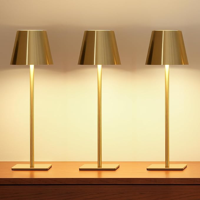 UME 3 Pack Cordless Table Lamp, Battery Operated Lamp - Portable Waterproof Rechargeable Table La... | Amazon (US)