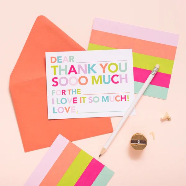 Kid's Fill In Thank You Notes - Pinks | Joy Creative Shop