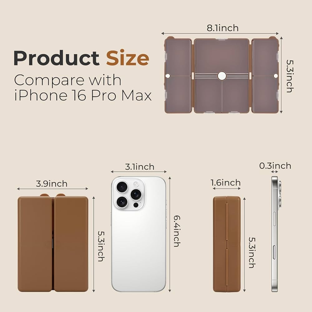 FYY Travel Pill Organizer,7 Compartments Large Pill Box Medicine Case-Brown | Amazon (US)